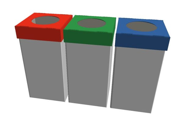 poubelles de tri en carton