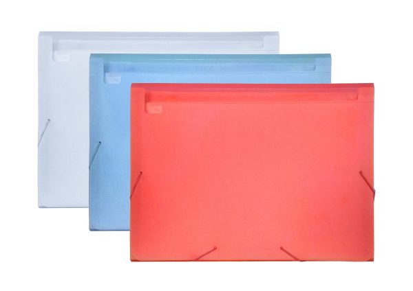 trieur à rabat polypro bleu rouge incolore